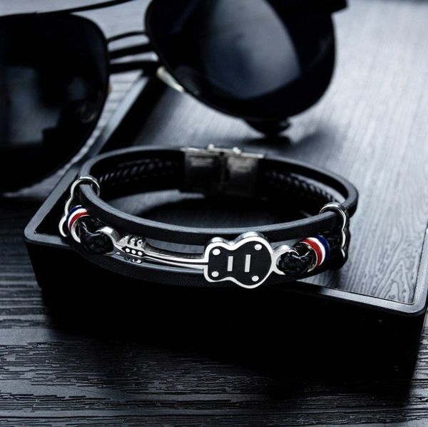chain simple double layer leather music guitar bracelet mens fashion charm bracelet casual party accessories 230706, Black
chain simple double layer leather music guitar bracelet mens fashion charm bracelet casual party accessories 230706, Black