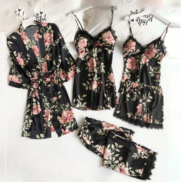 women's sleep lounge womail women's pajamas silk floral overall print 5pcs pajama set satin pyjamas nightdress lace pijama nightie
women's sleep lounge womail women's pajamas silk floral overall print 5pcs pajama set satin pyjamas nightdress lace pijama nightie
