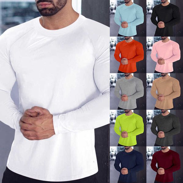2022 men's round neck quick-drying clothes thin four-season knitting long-sleeved t-shirt solid color sports tights, White;black
2022 men's round neck quick-drying clothes thin four-season knitting long-sleeved t-shirt solid color sports tights, White;black