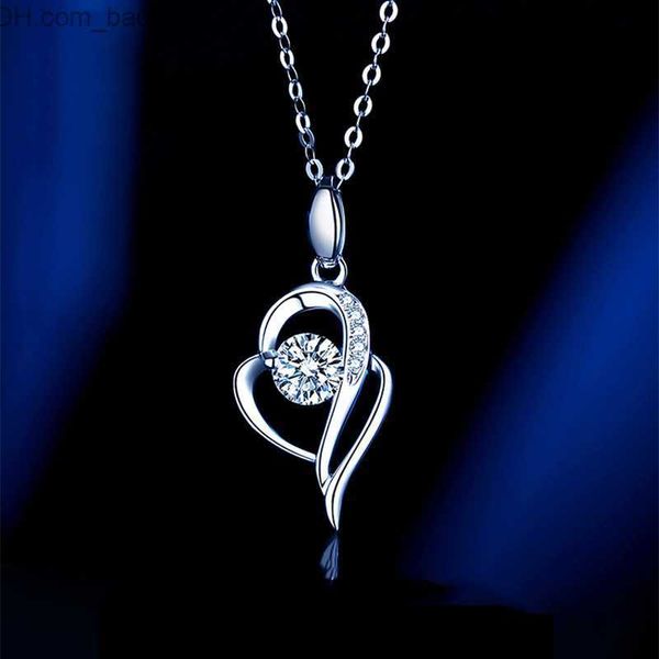 pendant necklaces 14k white gold heart-shaped necklace brightness cut mullite heart-shaped pendant women's wedding engagement jewelry z, Silver
pendant necklaces 14k white gold heart-shaped necklace brightness cut mullite heart-shaped pendant women's wedding engagement jewelry z, Silver