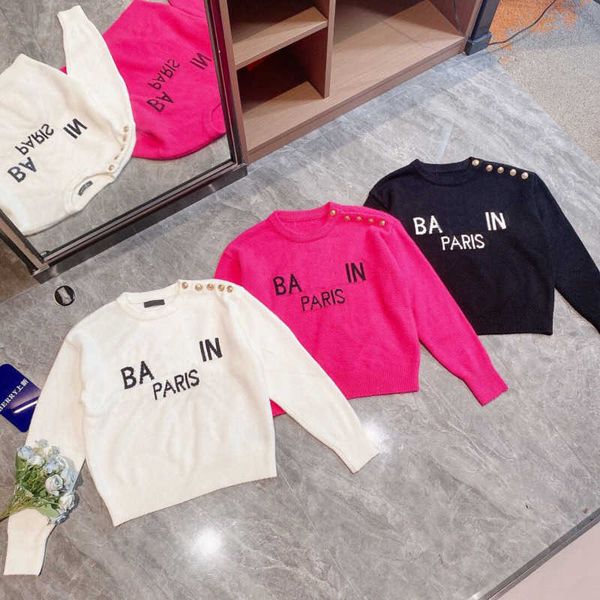 autumn and winter warm knit sweater metal shoulder buckle letter pattern women's long sleeve embroidered jacquard letter pullover coat, White;black
autumn and winter warm knit sweater metal shoulder buckle letter pattern women's long sleeve embroidered jacquard letter pullover coat, White;black