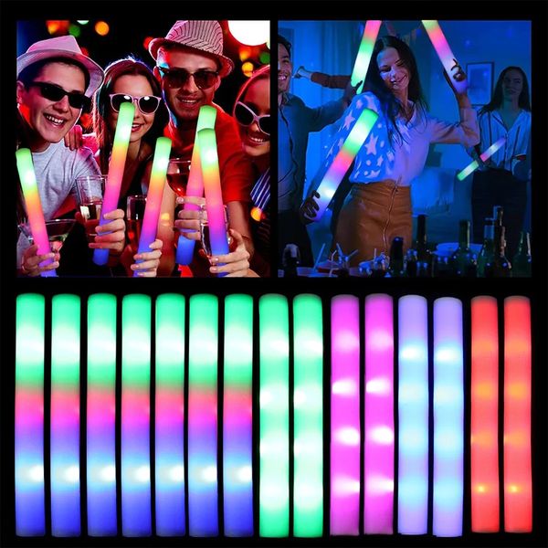 

led glow sticks colorful rgb fluorescent luminous foam stick cheer tube glowing light for wedding birthday party supplies props lt0106