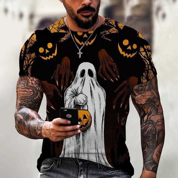2023 new halloween collection t-shirt 3d flexible craft short sleeve men's top, White;black
2023 new halloween collection t-shirt 3d flexible craft short sleeve men's top, White;black