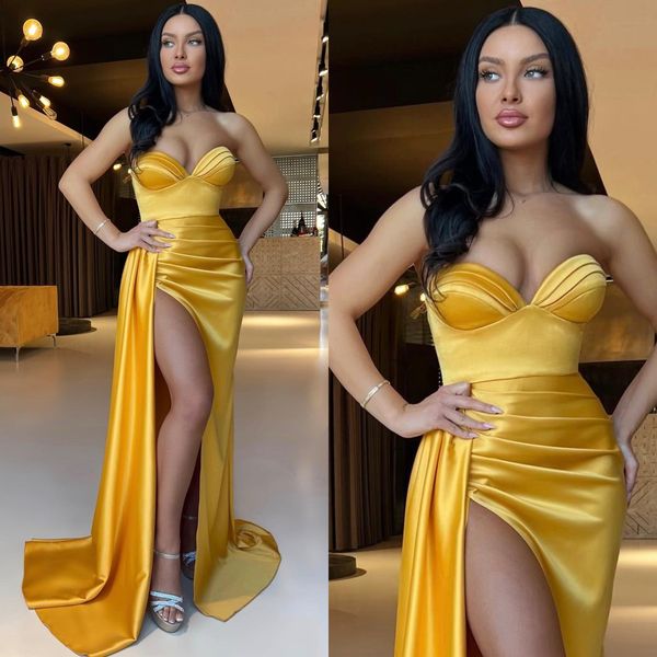 gold sheath prom dresses sweetheart evening gowns pleats slit formal long special occasion party dress, Black
gold sheath prom dresses sweetheart evening gowns pleats slit formal long special occasion party dress, Black