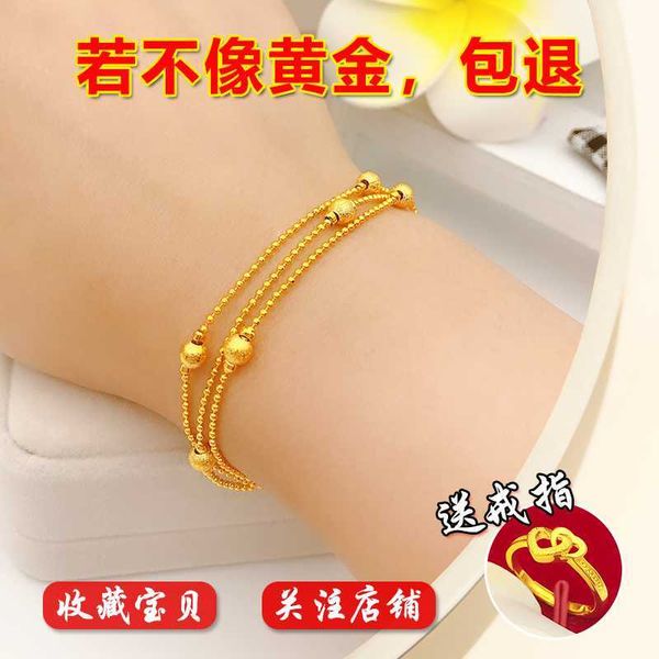 vietnamese sha jin bracelet girls' summer imitation gold jewelry 999 plated women's 24k, Golden;silver 
vietnamese sha jin bracelet girls' summer imitation gold jewelry 999 plated women's 24k, Golden;silver
