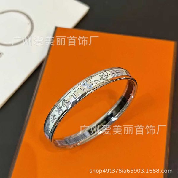 designer hemrres bracelet h new version rabbit enamel color men and women's couple fashion versatile lick, Black
designer hemrres bracelet h new version rabbit enamel color men and women's couple fashion versatile lick, Black