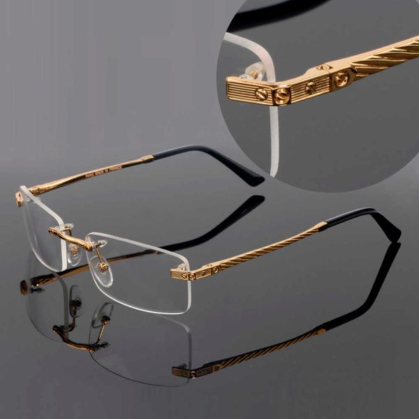 fashion carti sunglasses optical rimless metal frame rectangle frames temples with panther heads man withclear glasses case lentes women, White;black
fashion carti sunglasses optical rimless metal frame rectangle frames temples with panther heads man withclear glasses case lentes women, White;black