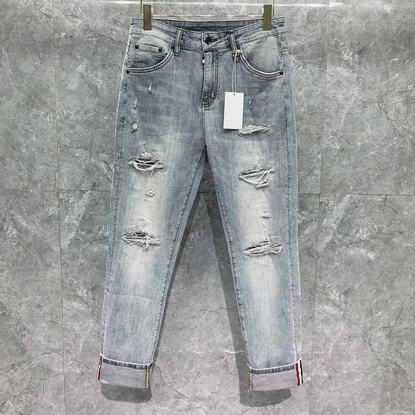 men's jeans tb thom men pants luxury brand high waisted lmitation denim pants scratched distressed run away jeans male xz8s, Blue
men's jeans tb thom men pants luxury brand high waisted lmitation denim pants scratched distressed run away jeans male xz8s, Blue