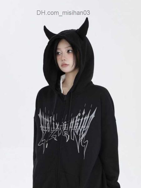 women's hoodies sweatshirts kosahiki harajuku women's hoodie y2k gothic punk devil hoodie casual kawaii hip hop zipper sweatshirt, Black
women's hoodies sweatshirts kosahiki harajuku women's hoodie y2k gothic punk devil hoodie casual kawaii hip hop zipper sweatshirt, Black