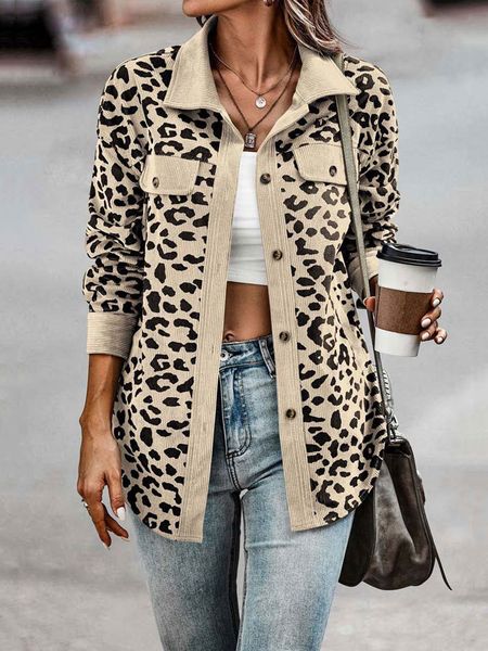 women's jackets autumn leopard jacket women corduroy jacket coat women overshirt long sleeve winter loose shirt jackets for women 23070, Black;brown
women's jackets autumn leopard jacket women corduroy jacket coat women overshirt long sleeve winter loose shirt jackets for women 23070, Black;brown