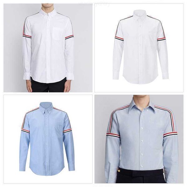 tb thom men's shirt solid shoulder stripes long sleeve women casual oxford slim blouses korean design brand shirts, White;black
tb thom men's shirt solid shoulder stripes long sleeve women casual oxford slim blouses korean design brand shirts, White;black