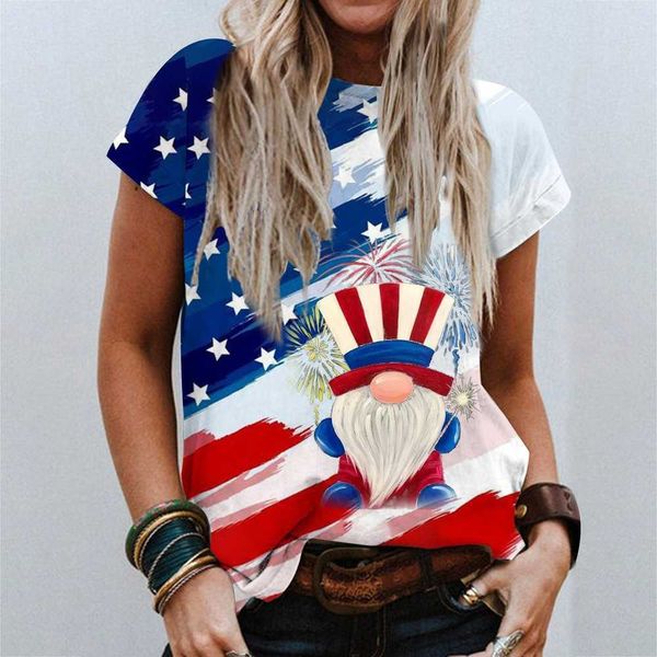 women's short sleeved round neck t-shirt independence day 3d printed women's summer rabbit woman clothes women cotton blouse plus, White
women's short sleeved round neck t-shirt independence day 3d printed women's summer rabbit woman clothes women cotton blouse plus, White