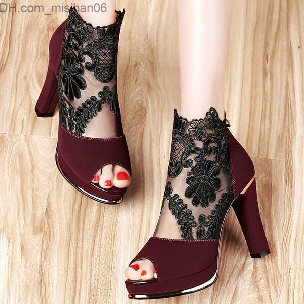 dress shoes new summer shoes women's sandals mesh lace square high heels women's pump flower net hollow stripped toe gladiator san, Black
dress shoes new summer shoes women's sandals mesh lace square high heels women's pump flower net hollow stripped toe gladiator san, Black
