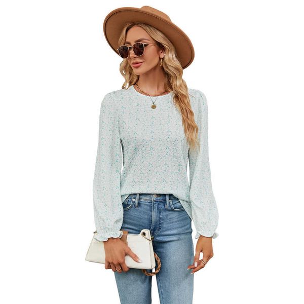 autumn winter new floral women's 2023 loose and versatile round neck pullover t-shirt woman clothes women cotton blouse ladies, White 
autumn winter new floral women's 2023 loose and versatile round neck pullover t-shirt woman clothes women cotton blouse ladies, White