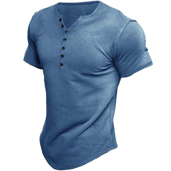 summer new men's henry shirt short sleeve solid button t-shirt top, White;black
summer new men's henry shirt short sleeve solid button t-shirt top, White;black