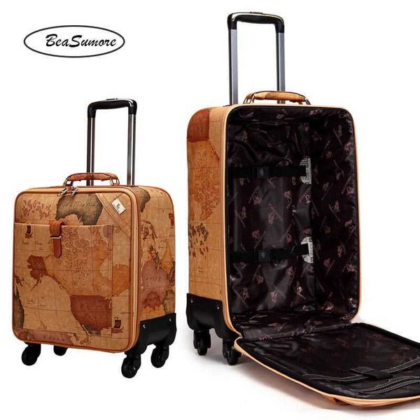 beasumore fashion map pu leather rolling luggage spinner 24 inch retro wheel suitcases 16/20 inch men cabin password trolley 230706
beasumore fashion map pu leather rolling luggage spinner 24 inch retro wheel suitcases 16/20 inch men cabin password trolley 230706