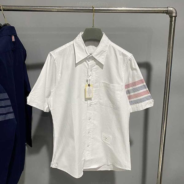2023 fashion brand tb thom shirts men striped short casual shirt wjite summer turn down collar oxford solid men's clothing, White;black
2023 fashion brand tb thom shirts men striped short casual shirt wjite summer turn down collar oxford solid men's clothing, White;black
