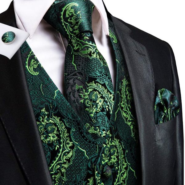 men's vests hitie green teal floral paisley silk men slim waistcoat necktie set for suit dress wedding 4pcs vest hanky cufflink 230705, Black;white
men's vests hitie green teal floral paisley silk men slim waistcoat necktie set for suit dress wedding 4pcs vest hanky cufflink 230705, Black;white