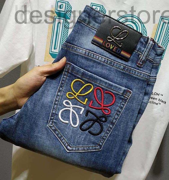 men's jeans designer designer 2022 spring men's jeans with medium waist and small feet slim fit light luxury cotton elastic versat, Blue
men's jeans designer designer 2022 spring men's jeans with medium waist and small feet slim fit light luxury cotton elastic versat, Blue