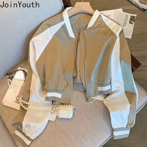 women's jackets streetwear coat clothing cropped contrast color casual long sleeve outwear 2023 ropa mujer vintage chic 230705, Black;brown
women's jackets streetwear coat clothing cropped contrast color casual long sleeve outwear 2023 ropa mujer vintage chic 230705, Black;brown