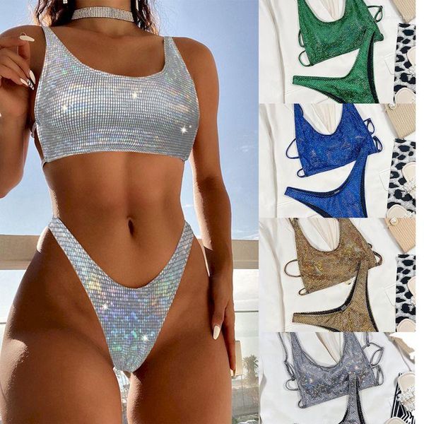 women's swimwear shiny backless women swimsuit bikini 2023 with thong fashion bikinis sets swimming for bathing suits brazilian, White;black
women's swimwear shiny backless women swimsuit bikini 2023 with thong fashion bikinis sets swimming for bathing suits brazilian, White;black