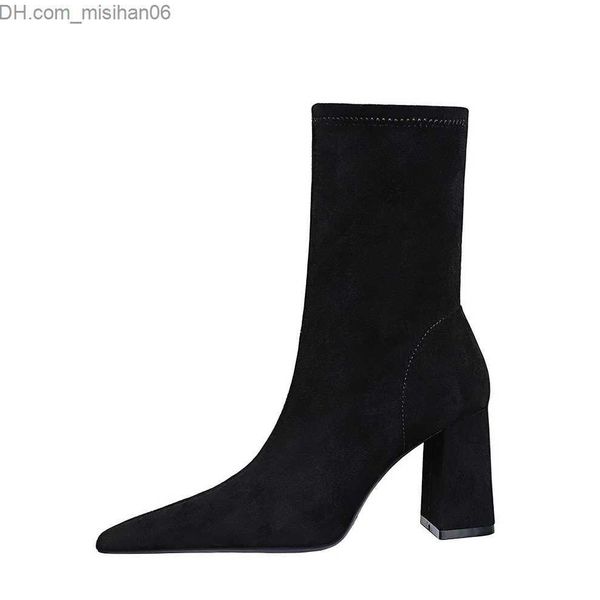 dress shoes bigtree shoes high heels suede women's ankle boots pointed toe socks boots thick boots women's shoes warm winter boots, Black
dress shoes bigtree shoes high heels suede women's ankle boots pointed toe socks boots thick boots women's shoes warm winter boots, Black