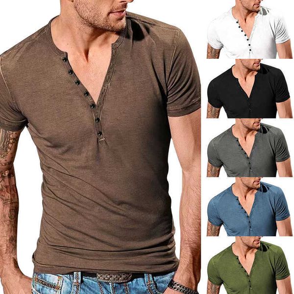 summer new men's casual henry round neck short sleeve t-shirt slim fit sports bottom top, White;black
summer new men's casual henry round neck short sleeve t-shirt slim fit sports bottom top, White;black