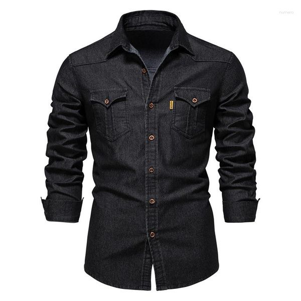 men's casual shirts fashionable s-5xl denim shirt for men with ripped design and turn-down collar clothing, White;black
men's casual shirts fashionable s-5xl denim shirt for men with ripped design and turn-down collar clothing, White;black