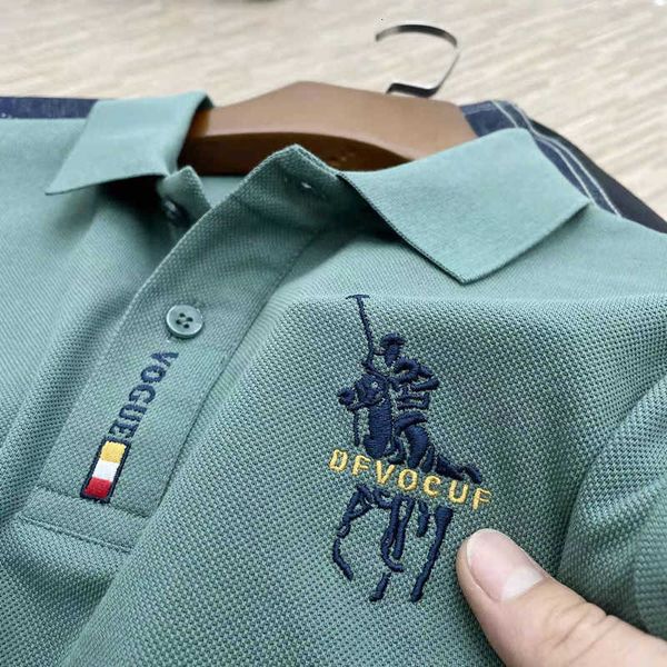 business shirt summer men's short sleeve t-shirt embroidered collar oversize polo trend solid top, White;black
business shirt summer men's short sleeve t-shirt embroidered collar oversize polo trend solid top, White;black