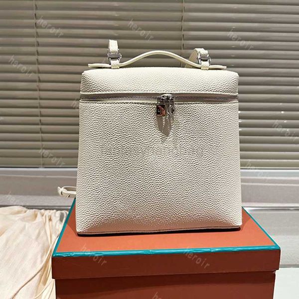 

loro piana l19 lunch box bag lp women bag designer loro makeup bag genuine leather handbags canvas ostrich stranded handbag two way zipper s