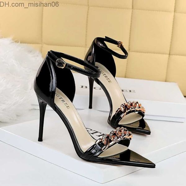 dress shoes bigtree summer women's sandals thin high heel sandals metal chain women's pump cut party sandals z230707, Black
dress shoes bigtree summer women's sandals thin high heel sandals metal chain women's pump cut party sandals z230707, Black