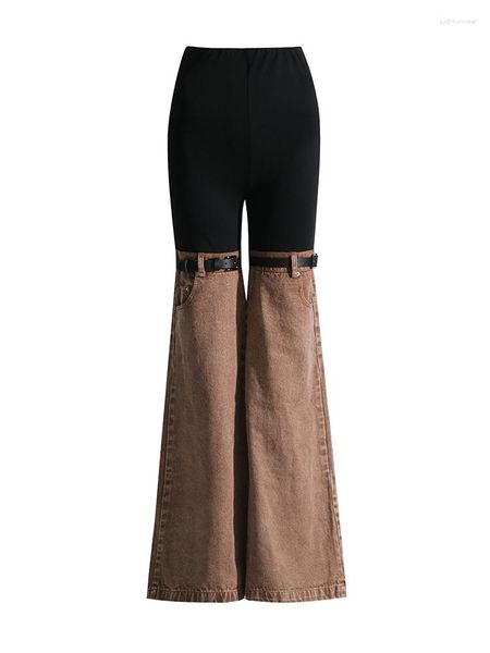 hit color patchwork denim flare pants for women high waist casual long trousers female spriing clothing, Blue
hit color patchwork denim flare pants for women high waist casual long trousers female spriing clothing, Blue