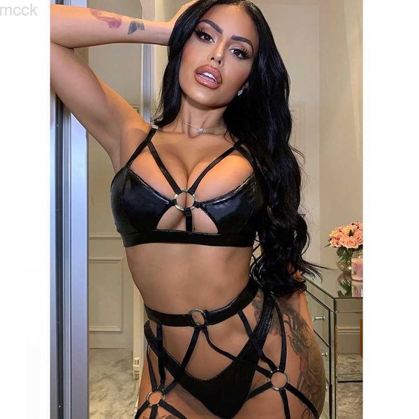 other panties women's lingerie leather strappy lingerie set bra body bondage strap garter belt fetish suspender erotic underwear set hk, Black;white
other panties women's lingerie leather strappy lingerie set bra body bondage strap garter belt fetish suspender erotic underwear set hk, Black;white