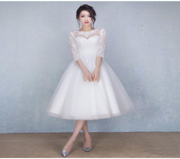vestido de festa beach midi wedding dresses with 34 long sleeves 2020 tea length bride dress6527165, White
vestido de festa beach midi wedding dresses with 34 long sleeves 2020 tea length bride dress6527165, White
