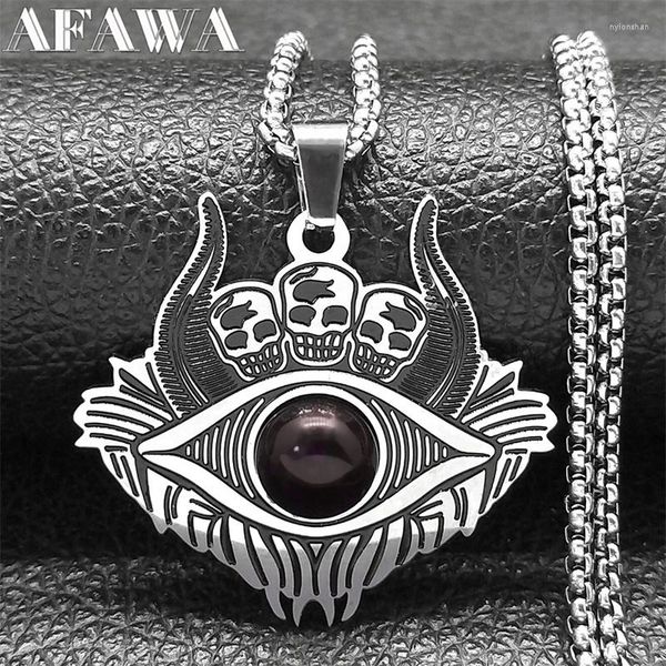 pendant necklaces gothic skull satan demon eye chain necklace for men women red color stainless steel retro goat head jewelry n9619s02, Silver
pendant necklaces gothic skull satan demon eye chain necklace for men women red color stainless steel retro goat head jewelry n9619s02, Silver