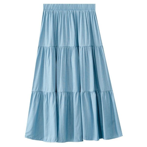 skirts women's ice silk skirt springsummer mid length high waist large swing cake skirt solid color patchwork denim skirt 230705, Black
skirts women's ice silk skirt springsummer mid length high waist large swing cake skirt solid color patchwork denim skirt 230705, Black