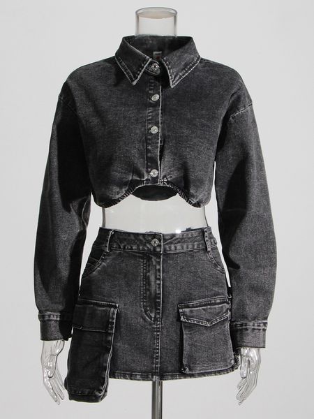 fashion design women summer grey commuter retro style patchwork lapel jean jacket+pocket high waist irregular skirt for women, White
fashion design women summer grey commuter retro style patchwork lapel jean jacket+pocket high waist irregular skirt for women, White