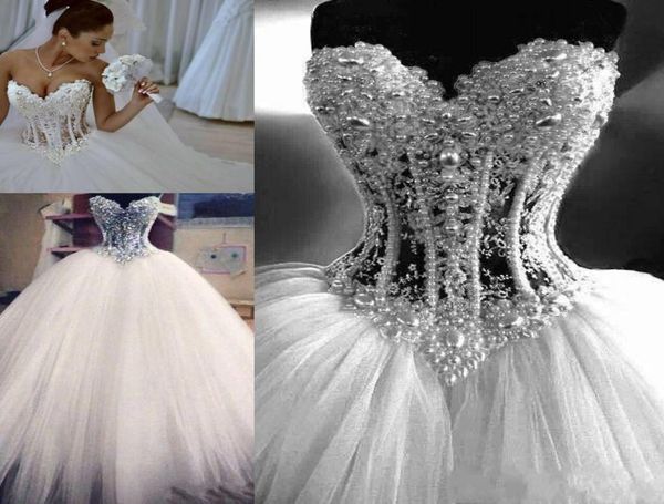 new bling arabic ball gown wedding dresses illusion sweetheart crystal beaded pearls tulle sleeveless sweep train plus size br6325791, White
new bling arabic ball gown wedding dresses illusion sweetheart crystal beaded pearls tulle sleeveless sweep train plus size br6325791, White