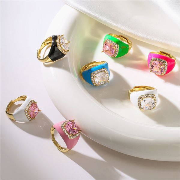 band rings hecheng multicolor enamel dripping oil zircon open ring for women adjustable gold plated chunky finger rings gift 230706, Silver
band rings hecheng multicolor enamel dripping oil zircon open ring for women adjustable gold plated chunky finger rings gift 230706, Silver