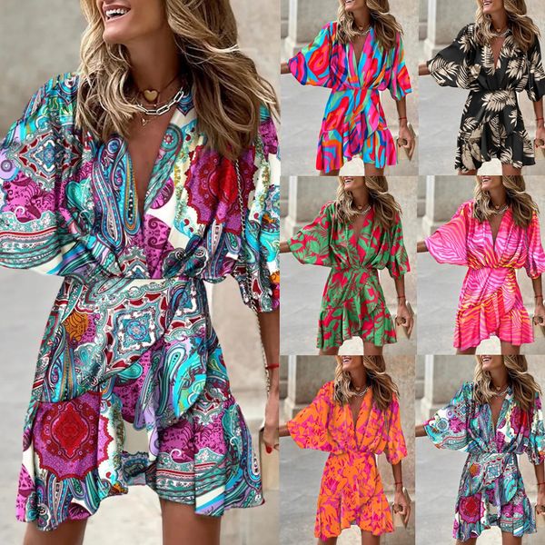 basic casual dresses summer womens v neck floral print boho beach sundress chiffon ruffle short sleeve miniskirt holiday outfits 230706, Black;gray
basic casual dresses summer womens v neck floral print boho beach sundress chiffon ruffle short sleeve miniskirt holiday outfits 230706, Black;gray