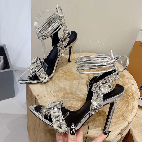 casual shoes sandals crystal rhinestones pointed toe women 2023 summer ankle lace-up stiletto high heels wedding prom lady 230511, Black
casual shoes sandals crystal rhinestones pointed toe women 2023 summer ankle lace-up stiletto high heels wedding prom lady 230511, Black