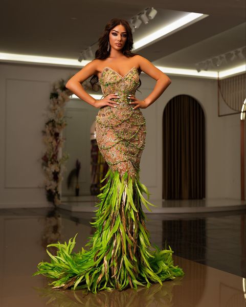 luxury mermaid prom dresses sweetheart sleeveless applicants beads feathers court gown backless zipper custom made plus size party dress ves, Black
luxury mermaid prom dresses sweetheart sleeveless applicants beads feathers court gown backless zipper custom made plus size party dress ves, Black