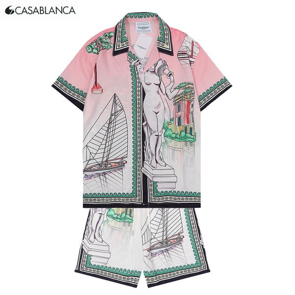 mens shorts casablanca summer full screen plaid printed silk shirt set high-quality lapel short sleeve casual beachwear masao san men's, White;black
mens shorts casablanca summer full screen plaid printed silk shirt set high-quality lapel short sleeve casual beachwear masao san men's, White;black