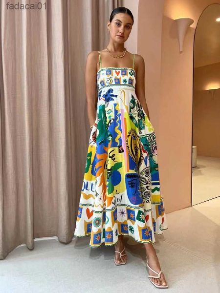 elegant print colorful long dress women high waist spaghetti straps backless aline ladies dress summer beach vacation robe l230621, Black;gray
elegant print colorful long dress women high waist spaghetti straps backless aline ladies dress summer beach vacation robe l230621, Black;gray
