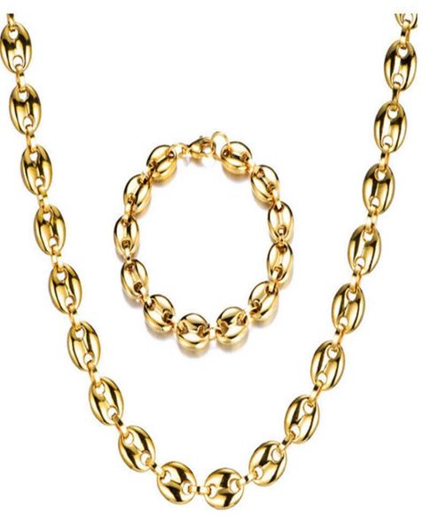 men039s necklaces coffee beans chain bracelets set stainless steel 11cm gold silver link chains hiphop jewelry300l7114219
men039s necklaces coffee beans chain bracelets set stainless steel 11cm gold silver link chains hiphop jewelry300l7114219