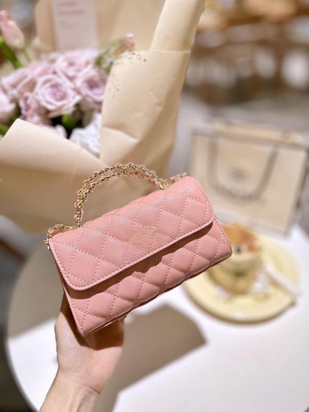 2023 new handle small waste bag lingge chain bag mini crossbody bag small square bag