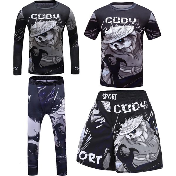men's tracksuits mma boxing kid's t-shirt pant bjj rashguard for boy kickboxing jerseys muay thai shorts gym clothing children jiu, Gray
men's tracksuits mma boxing kid's t-shirt pant bjj rashguard for boy kickboxing jerseys muay thai shorts gym clothing children jiu, Gray