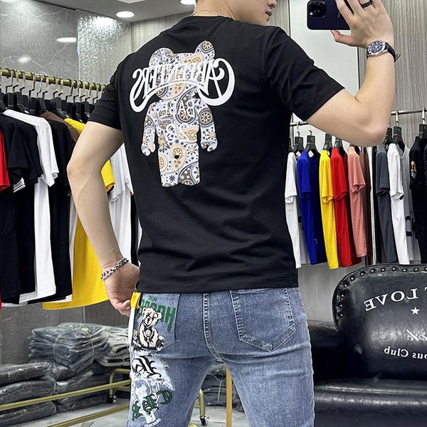 trend bear t-shirt slim fitting men's fashion round neck mercerized cotton homme streetwear short sleeved tees man clothing, White;black
trend bear t-shirt slim fitting men's fashion round neck mercerized cotton homme streetwear short sleeved tees man clothing, White;black