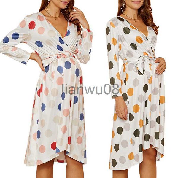 maternity dresses women's casual dresses maternity clothes fashion dot vneck waist tie breastfeeding dress pregnancy knee length skirts, White
maternity dresses women's casual dresses maternity clothes fashion dot vneck waist tie breastfeeding dress pregnancy knee length skirts, White