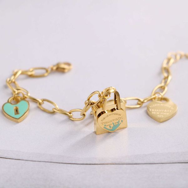 counter quality titanium steel french elegant tiffay classic blue oil drop lock love bracelet women's sweet age reducing style, Black
counter quality titanium steel french elegant tiffay classic blue oil drop lock love bracelet women's sweet age reducing style, Black